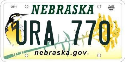 NE license plate URA770
