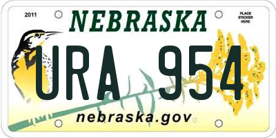 NE license plate URA954