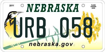 NE license plate URB058