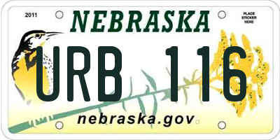 NE license plate URB116