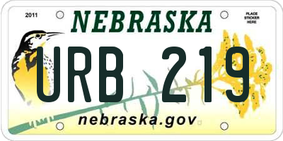 NE license plate URB219