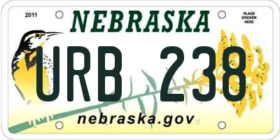 NE license plate URB238