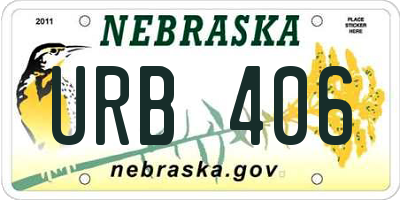 NE license plate URB406