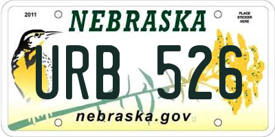 NE license plate URB526