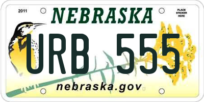 NE license plate URB555