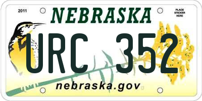 NE license plate URC352
