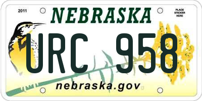 NE license plate URC958