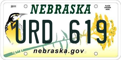 NE license plate URD619