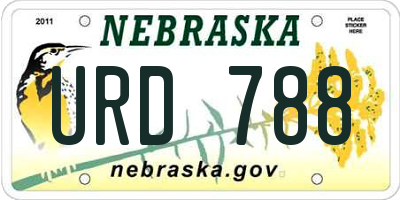NE license plate URD788
