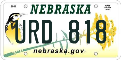 NE license plate URD818