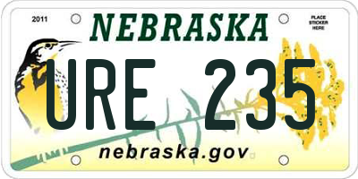 NE license plate URE235
