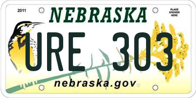 NE license plate URE303