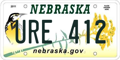NE license plate URE412