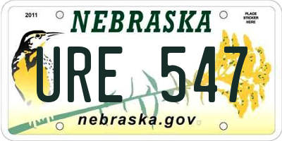 NE license plate URE547