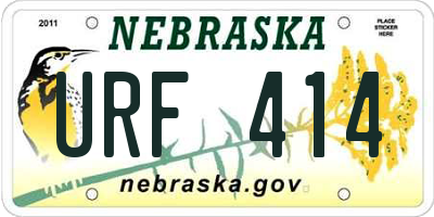 NE license plate URF414
