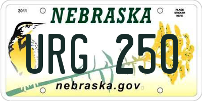 NE license plate URG250