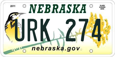 NE license plate URK274