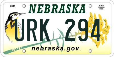 NE license plate URK294
