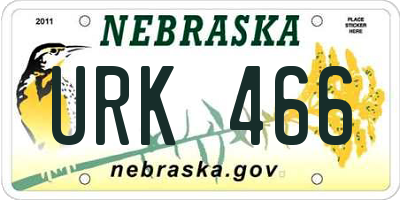 NE license plate URK466
