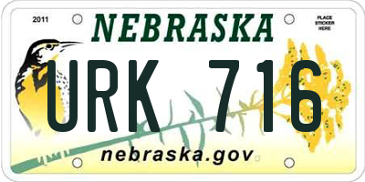 NE license plate URK716