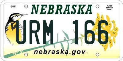 NE license plate URM166