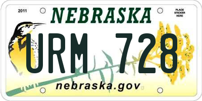 NE license plate URM728