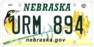 NE license plate URM894