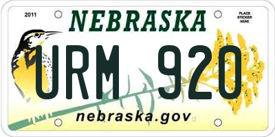 NE license plate URM920
