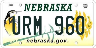 NE license plate URM960