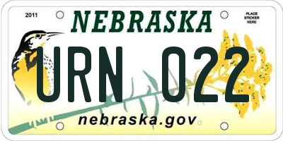 NE license plate URN022