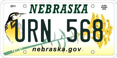 NE license plate URN568