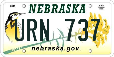 NE license plate URN737