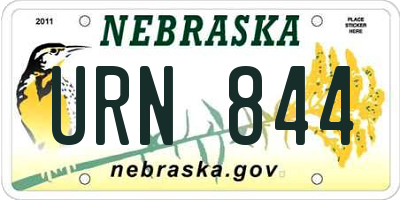 NE license plate URN844