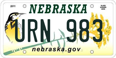 NE license plate URN983