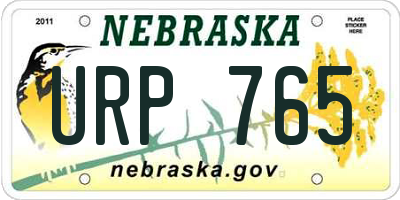 NE license plate URP765