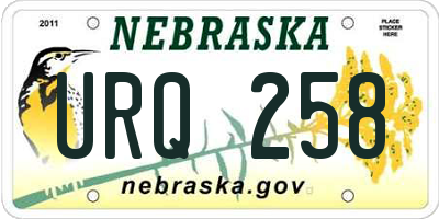 NE license plate URQ258