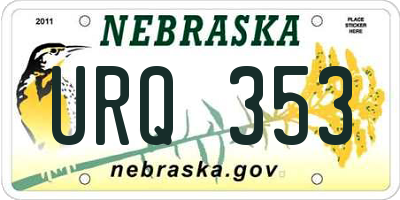 NE license plate URQ353