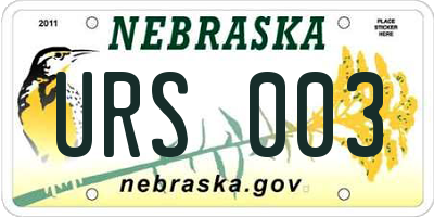 NE license plate URS003