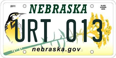NE license plate URT013