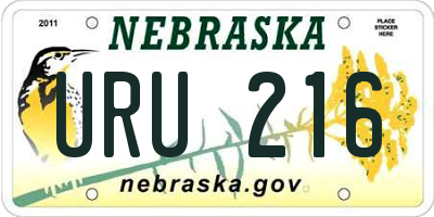 NE license plate URU216