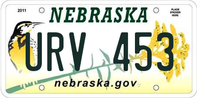 NE license plate URV453
