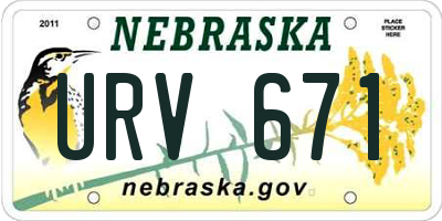 NE license plate URV671