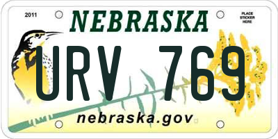 NE license plate URV769