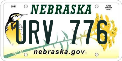 NE license plate URV776