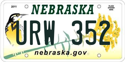 NE license plate URW352