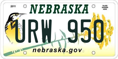 NE license plate URW950