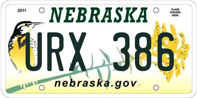 NE license plate URX386