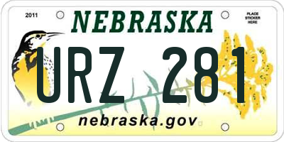 NE license plate URZ281