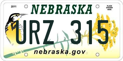 NE license plate URZ315