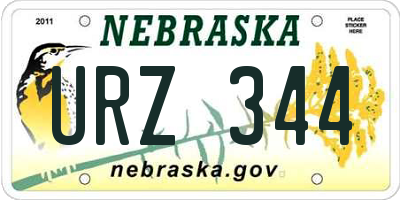 NE license plate URZ344